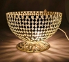 Picture of Silver Mosaic Glass Bowl Clear & Mirror Chips | 10"Dx7"H | Item No. 23305