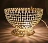 Picture of Silver Mosaic Glass Bowl Clear & Mirror Chips  Set/2  | 6"Dx5.5"H | Item No. 23307