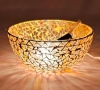 Picture of Gold Mosaic Glass Bowl  with Gold Color Chips Set/2 | 6"Dx2.5"H |  Item No. 66103