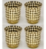 Picture of Votive Candle Holder Gold Mosaic Ring Bottom Set/4  | 3"Dx3.5"H | Item No. 46207