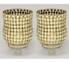 Picture of Peg Votive Candle Holder Mirror Mosaic Gold Set of 2  | 3.5"D x  5"H |  Item No.46263