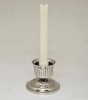 Picture of Nickle Plated on Brass Candle Holder & Mosaic Shade  | 4"Dx10.5"H |  Item No. K20601