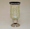 Picture of Nickle Plated on Brass Candle Holder & Mosaic Shade  | 4"Dx10.5"H |  Item No. K20602  