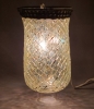 Picture of Nickle Plated on Brass Candle Holder & Mosaic Shade  | 4"Dx10.5"H |  Item No. K20602  