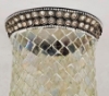 Picture of Nickle Plated on Brass Candle Holder & Mosaic Shade  | 4"Dx10.5"H |  Item No. K20602  