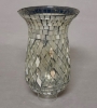 Picture of Nickle Plated on Brass Candle Holder & Mosaic Shade  | 5.5"Dx10.5"H |  Item No. K20603  