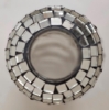 Picture of Nickle Plated on Brass Candle Holder & Mosaic Shade  | 5.5"Dx10.5"H |  Item No. K20603  