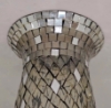 Picture of Nickle Plated on Brass Candle Holder & Mosaic Shade  | 5.5"Dx10.5"H |  Item No. K20603  