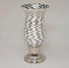 Picture of Nickle Plated on Brass Candle Holder & Mosaic Shade  | 5.5"Dx10.5"H |  Item No. K20606 