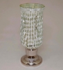 Picture of Nickle Plated on Brass Candle Holder & Mosaic Shade  | 4"Dx10.5"H |  Item No. K20605  