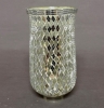 Picture of Nickle Plated on Brass Candle Holder & Mosaic Shade  | 4"Dx10.5"H |  Item No. K20605  