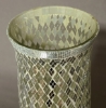 Picture of Nickle Plated on Brass Candle Holder & Mosaic Shade  | 4"Dx10.5"H |  Item No. K20605  