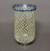 Picture of Nickle Plated on Brass Candle Holder & Mosaic Shade  | 4"Dx10.5"H |  Item No. K20608  