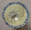 Picture of Nickle Plated on Brass Candle Holder & Mosaic Shade  | 4"Dx10.5"H |  Item No. K20608  