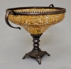Picture of Bowl Mosaic Glass Gold Metal Base and Handles | 10"Dx9"H |  Item No. K66137