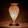 Picture of Gold Mosaic on Glass Vase Bronze Metal Base and RIM  | 6"Dx12"H |  Item No. K66133