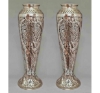 Picture of Silver Plated on Brass  Vase Embossed Set/2  | 7"Dx21"H |  Item No. K79226