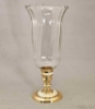 Picture of Brass Candle Holder Mother Of Pearl Inlay with Clear Glass Shade   | 6"Dx14"H |  Item No. K99554