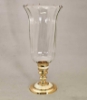 Picture of Brass Candle Holder Mother Of Pearl Inlay with Clear Glass Shade Set/2  | 6"Dx14"H |  Item No. 99554