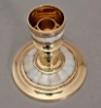 Picture of Brass Candle Holder Mother Of Pearl Inlay with Clear Glass Shade Set/2  | 6"Dx14"H |  Item No. 99554