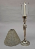 Picture of Candle Lamp Silver has Candle Holder,Bead Shade and Hurricane Glass  | 9"Dx20"H |  Item No. 99642