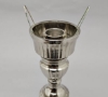 Picture of Candle Lamp Silver has Candle Holder,Bead Shade and Hurricane Glass  | 9"Dx20"H |  Item No. 99642