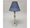 Picture of Candle Lamp Blue has Candle Holder, Bead Shade and Hurricane Glass  | 9"Dx20"H |  Item No. 99639