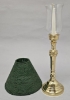 Picture of Candle Lamp Green has Candle Holder, Bead Shade and Hurricane Glass  | 9"Dx20"H |  Item No. 99640