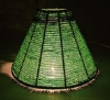 Picture of Candle Lamp Green has Candle Holder, Bead Shade and Hurricane Glass  | 9"Dx20"H |  Item No. 99640