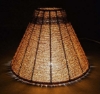 Picture of Candle Lamp Brown has Candle Holder, Bead Shade and Hurricane Glass  | 9"Dx20"H |  Item No. 99644