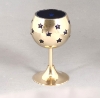 Picture of Set/4 Brass Votive Holder Star Cutouts with Blue Glass Liner | 3"Dx6"H | Item No. 90506