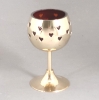 Picture of Set/4 Brass Votive Holder Heart Cutouts with Red Glass Liner | 3"Dx6"H | Item No. 90507