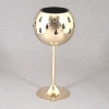 Picture of Set/4 Brass Votive Holder Tree Cutouts with Green Glass Liner | 4"Dx9"H | Item No. 90520