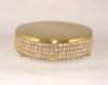 Picture of Cake Stand Gold Finish Metal 4-Rows of Honey Color Crystal Bead Border | 14"Dx4"H |  Item No. 16141 FREE SHIPPING