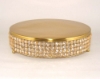 Picture of Cake Stand Gold Finish Metal 4-Rows of Honey Color Crystal Bead Border | 16"Dx4"H |  Item No. 16142 FREE SHIPPING