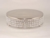 Picture of Cake Stand Nickel Finish Metal 4-Rows of Clear Crystal Bead Border | 14"Dx4"H |  Item No. 16161 FREE SHIPPING