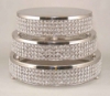 Picture of Cake Stand Nickel Finish Metal 4-Rows of Clear Crystal Bead Border | 14"Dx4"H |  Item No. 16161 FREE SHIPPING