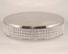Picture of Cake Stand Nickel Finish Metal 4-Rows of Clear Crystal Bead Border | 18"Dx4"H |  Item No. 16163 FREE SHIPPING