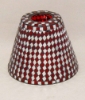 Picture of Red Candle Lamp has Candle Holder, Glass Votive & Mosaic Glass Shade | 6"Dx13"H |  Item No. 99150