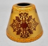 Picture of Gold Candle Lamp has Candle Holder, Glass Votive & Printed Glass Shade | 6"Dx15.5"H |  Item No. 99636