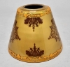 Picture of Gold Candle Lamp has Candle Holder, Glass Votive & Printed Glass Shade | 6"Dx15.5"H |  Item No. 99636