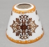 Picture of White Glass Lamp Shade with Printed Medallions and Borders  Set/2  |  3.5"x6"x5"H | Item No. 20742