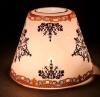 Picture of Blue Glass Lamp Shade with Printed Medallions and Borders  Set/2  |  3.5"x6"x5"H | Item No. 20743