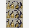 Picture of Bell Strings with 4 Brass Bells Purple String  Set/3 | 36"  Long |  Item No. 05025L FREE SHIPPING