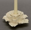 Picture of Set/4 Ivory Ceramic Candle Holders Shaped Like Peony Flower with 25-Petals  | 5.75"Dx3"H |  Item No. 71021