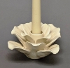 Picture of Set/4 Ivory Ceramic Candle Holder Square shaped Flower with 12-Petals  | 4"Sq x 2.5"H |  Item No. 71022