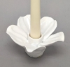 Picture of Set/4 White Ceramic Candle Holder Shaped like a Flower with 5-Petals   | 4"Sq x 2.5"H |  Item No. 71003