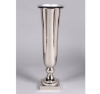 Picture of Imperfect Nickel Plated Aluminum Trumpet Vase  Square Base  | 7.75"Dx24"H |  Item No.22234X  SOLD AS IS