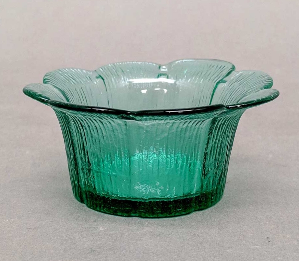 Picture of Set/6 Votive Candle Holder Green Glass Daisy   |4"Dx1.75"H|  Item No. 28404