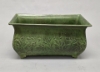Picture of Green Patina on Brass Planter Rectangle Embossed Design 4-Legs  | 7.5"Wx14"Lx7"H |  Item No. K78116M